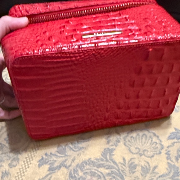 Brahmin Scarlet Crocodile-Embossed Cosmetic Case - Picture 3 of 8